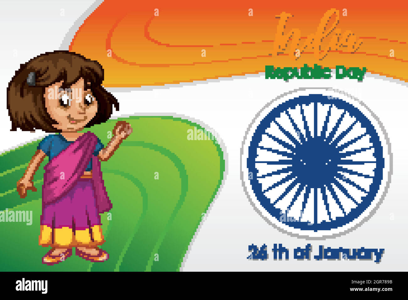India republic day poster design with happy girl illustration Stock Vector  Image & Art - Alamy
