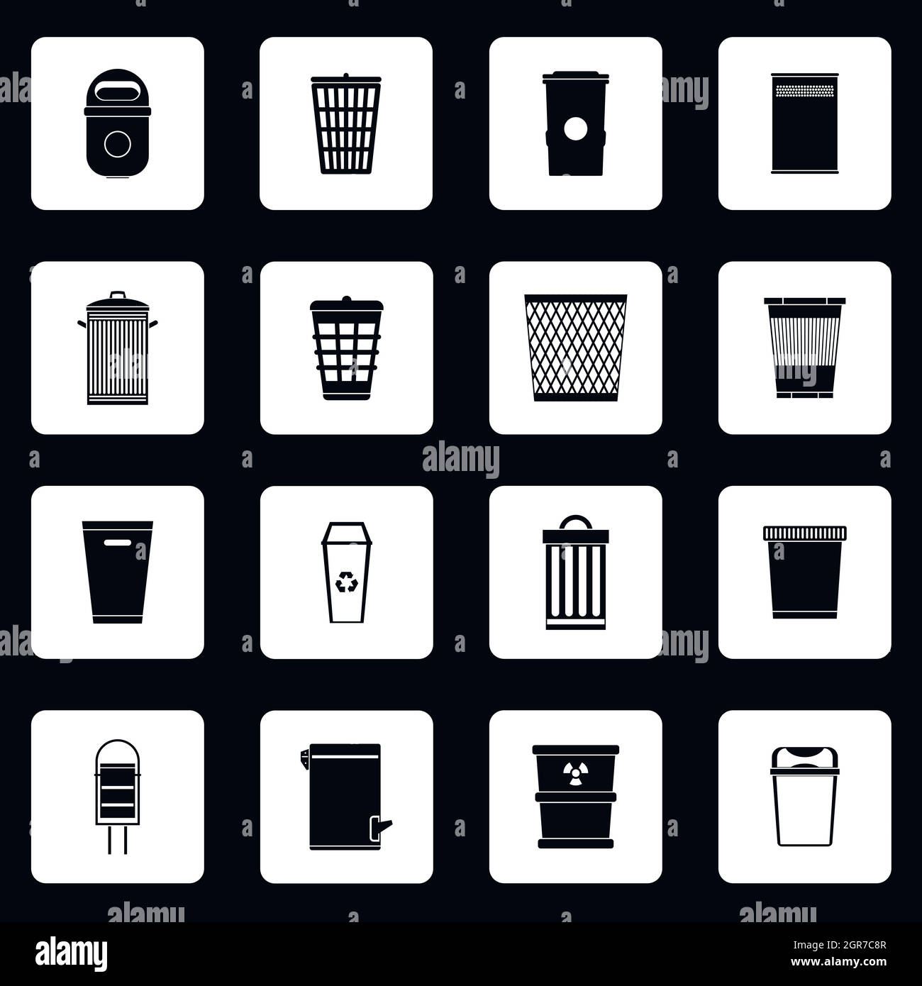 Trash can icons set, simple style Stock Vector Image & Art Alamy