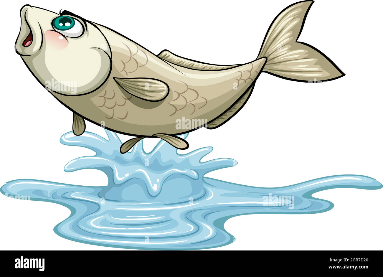 Fish jumping out on water surface Stock Vector Image & Art Alamy