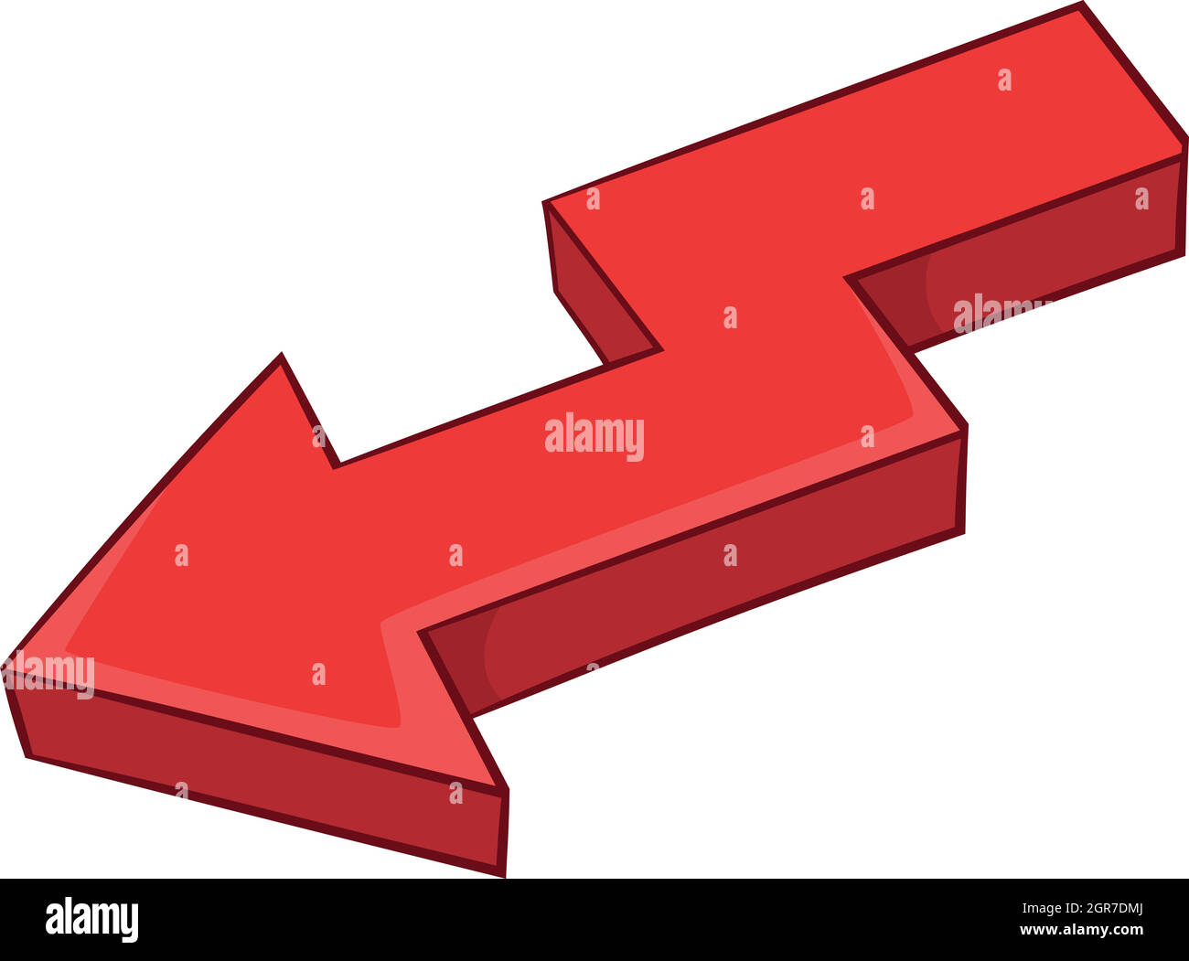 Red broken arrow icon, cartoon style Stock Vector Image & Art Alamy