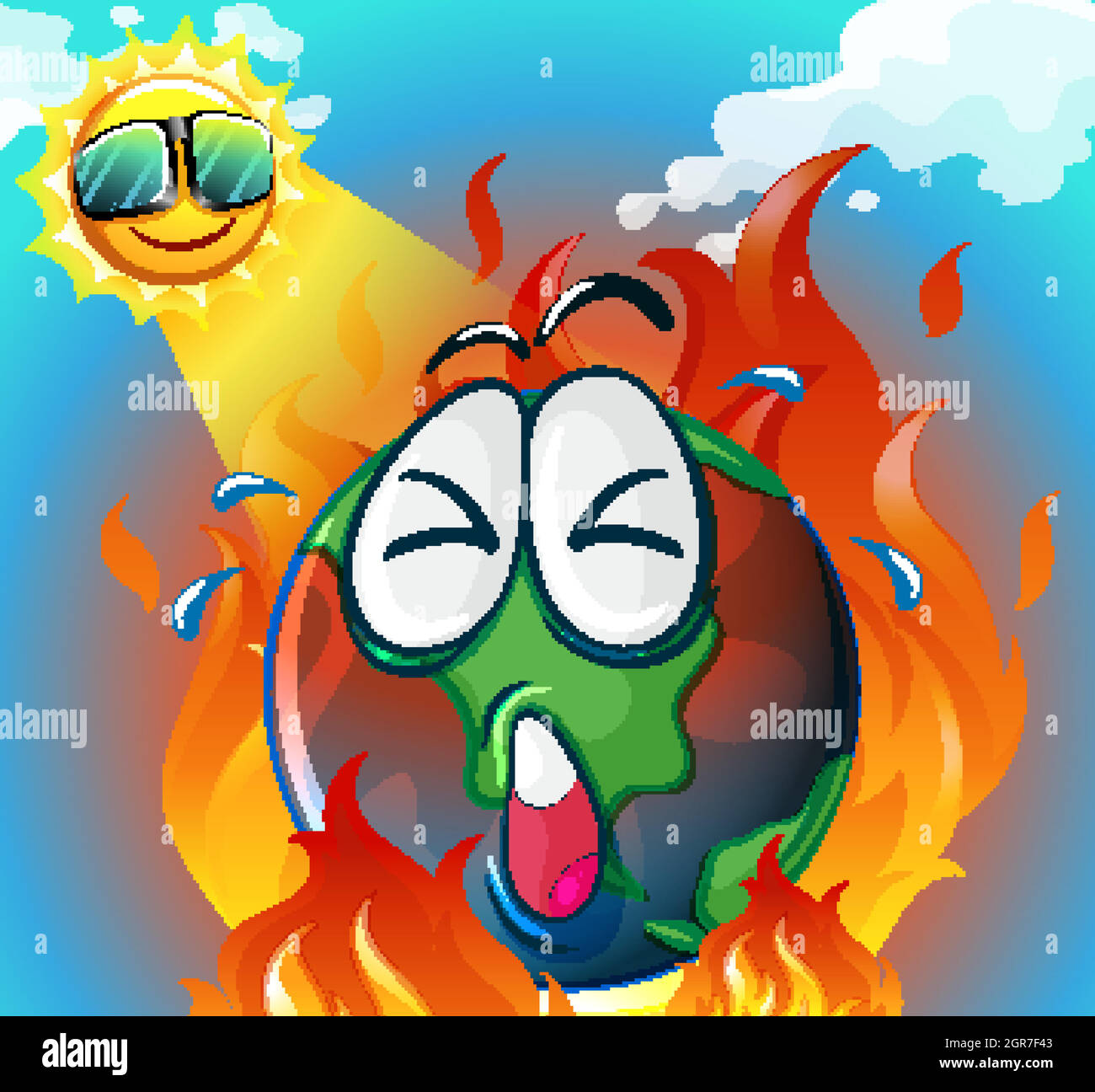 Global warming with earth on fire Stock Vector Image & Art - Alamy