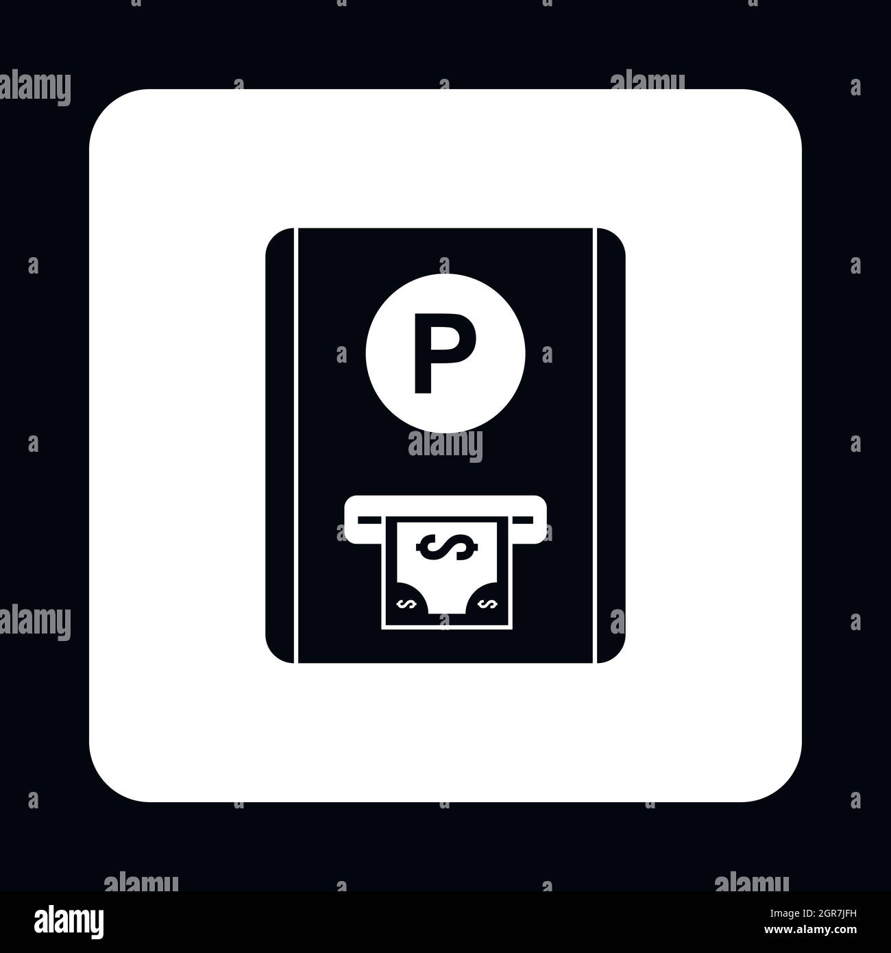 Parking fees icon, simple style Stock Vector