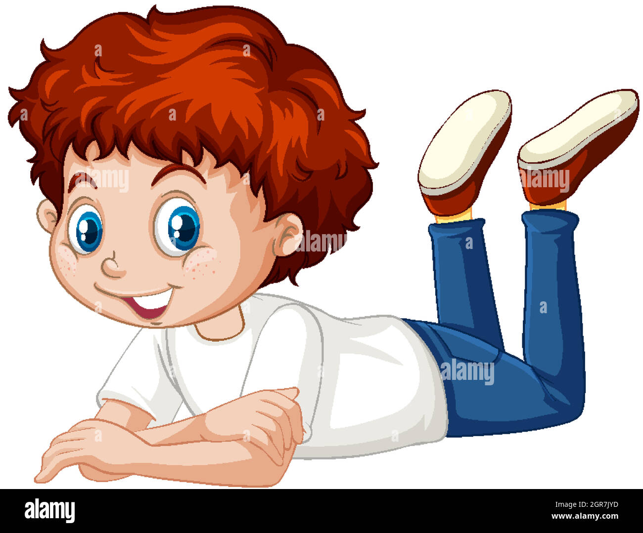 Cute boy in white shirt on white background Stock Vector Image & Art ...