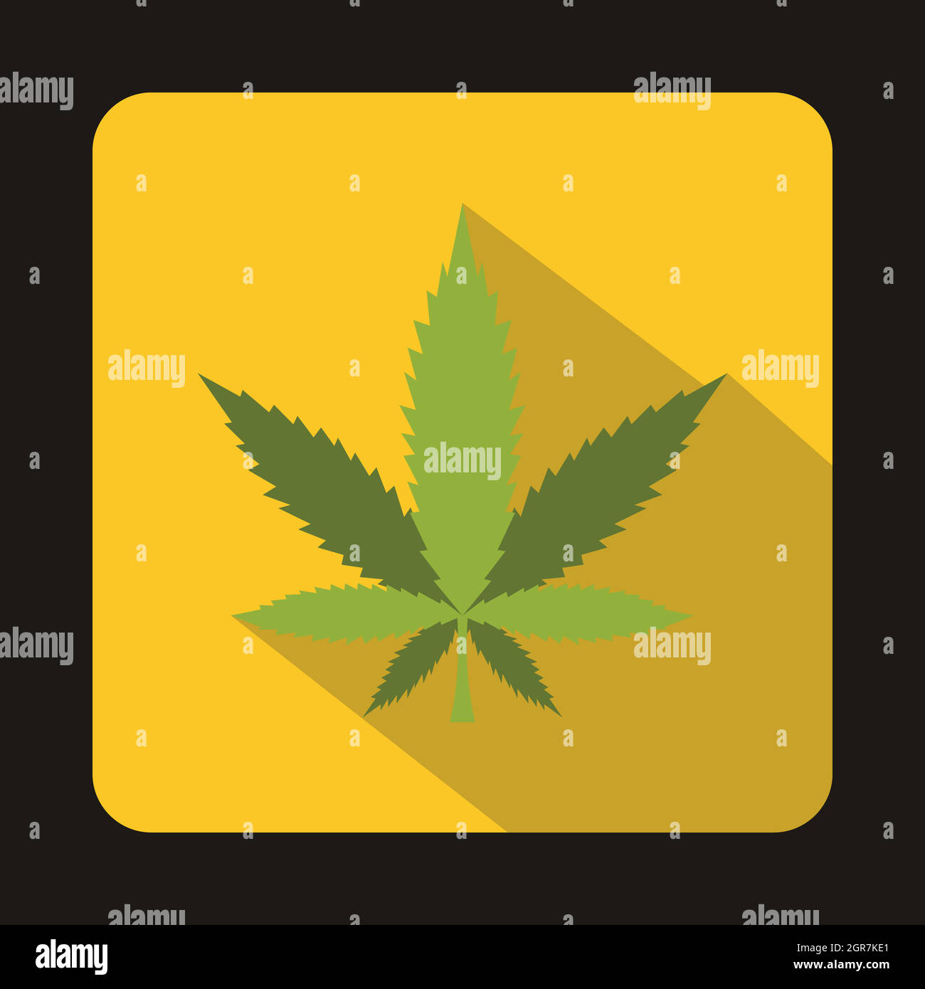 Marijuana leaf icon in flat style Stock Vector