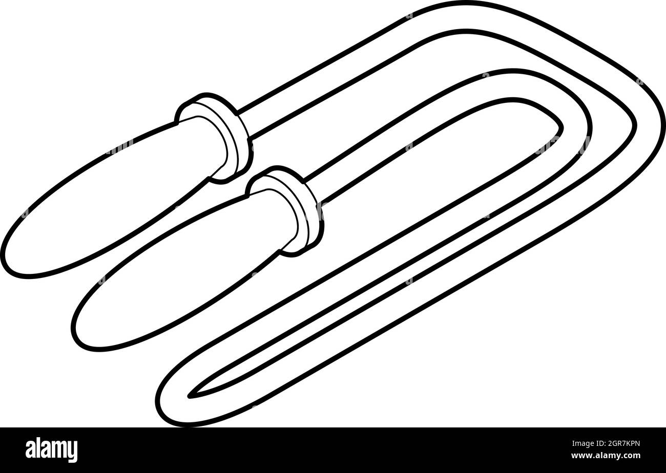 Skipping rope icon, outline style Stock Vector