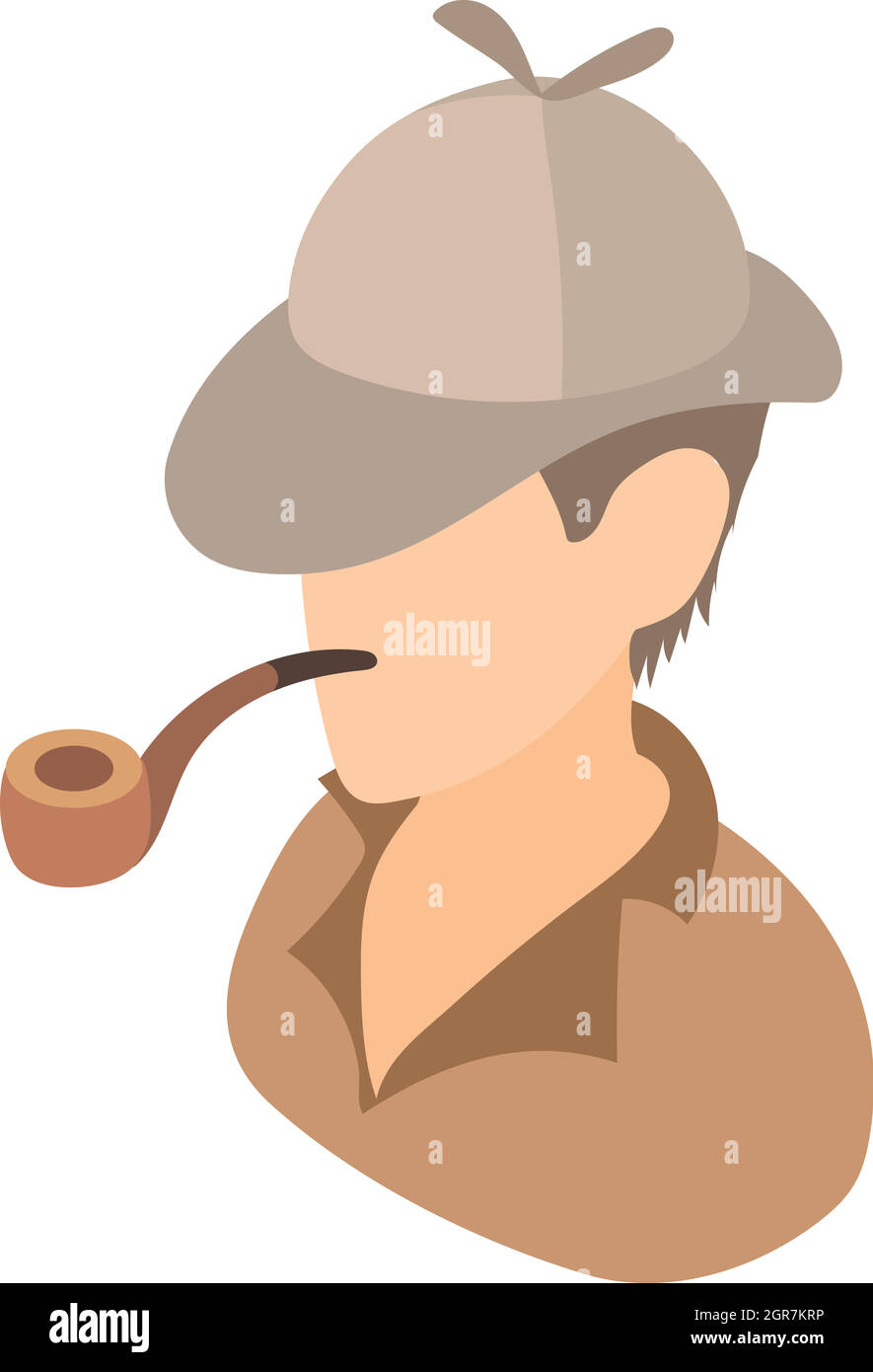 Englishman with a pipe icon, cartoon style Stock Vector
