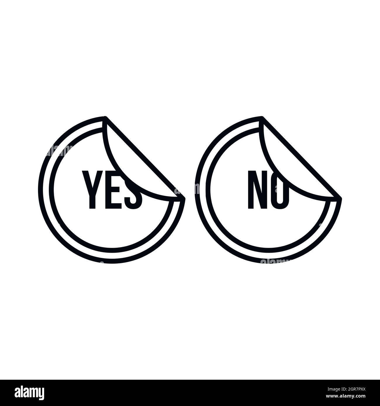 Yes and no button icon flat style Royalty Free Vector Image