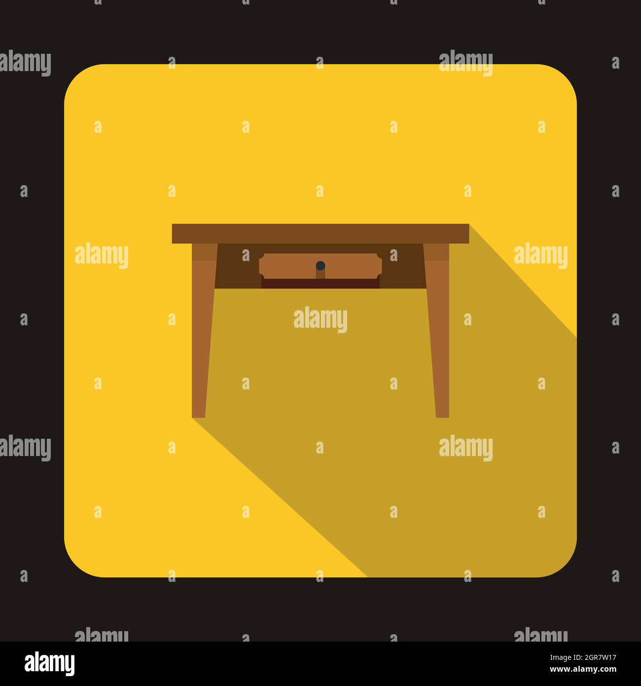 Wooden table icon, flat style Stock Vector