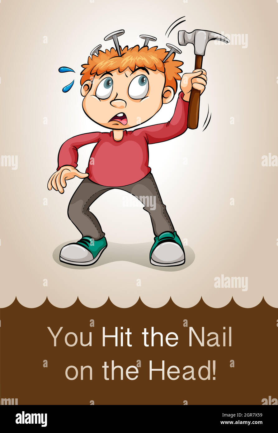 Hit the nail on the head Stock Vector
