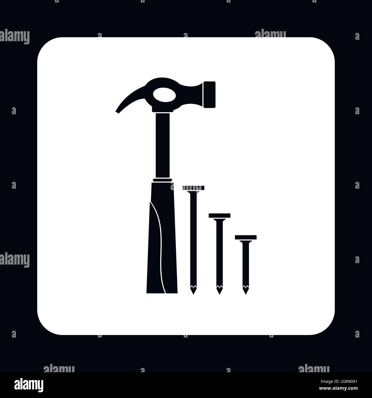 Hammer and nails icon, simple style Stock Vector Image & Art Alamy