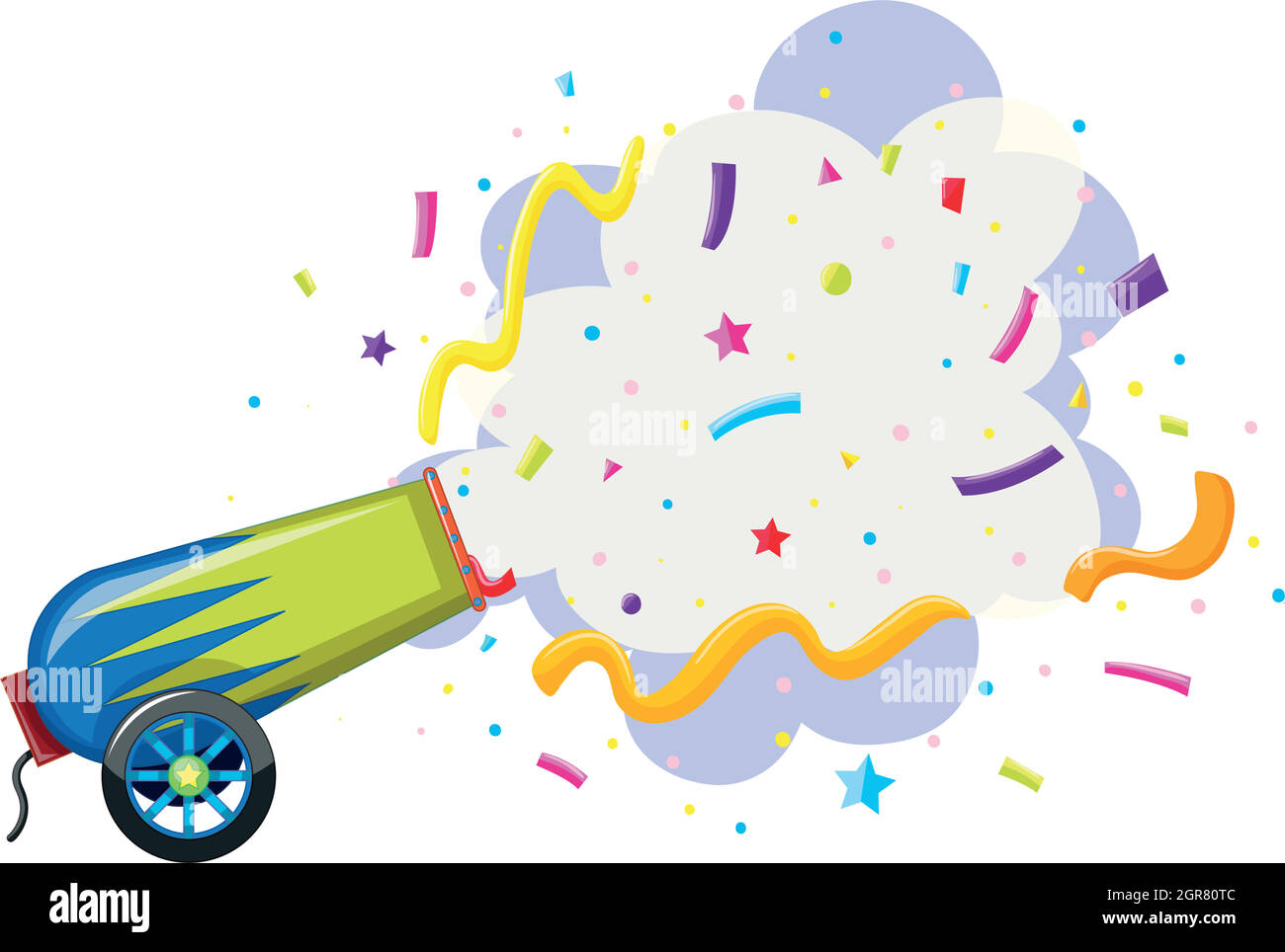A Fantasy Cannon on White Background Stock Vector