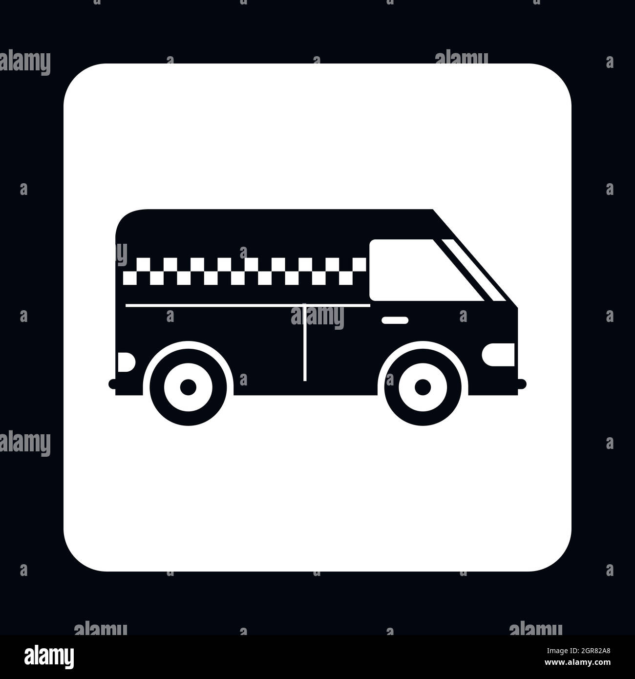Minibus taxi icon, simple style Stock Vector