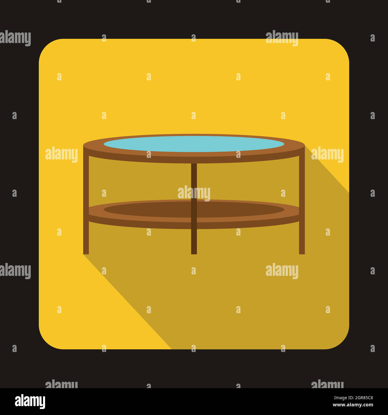 A round glass coffee table icon, flat style Stock Vector Image & Art ...