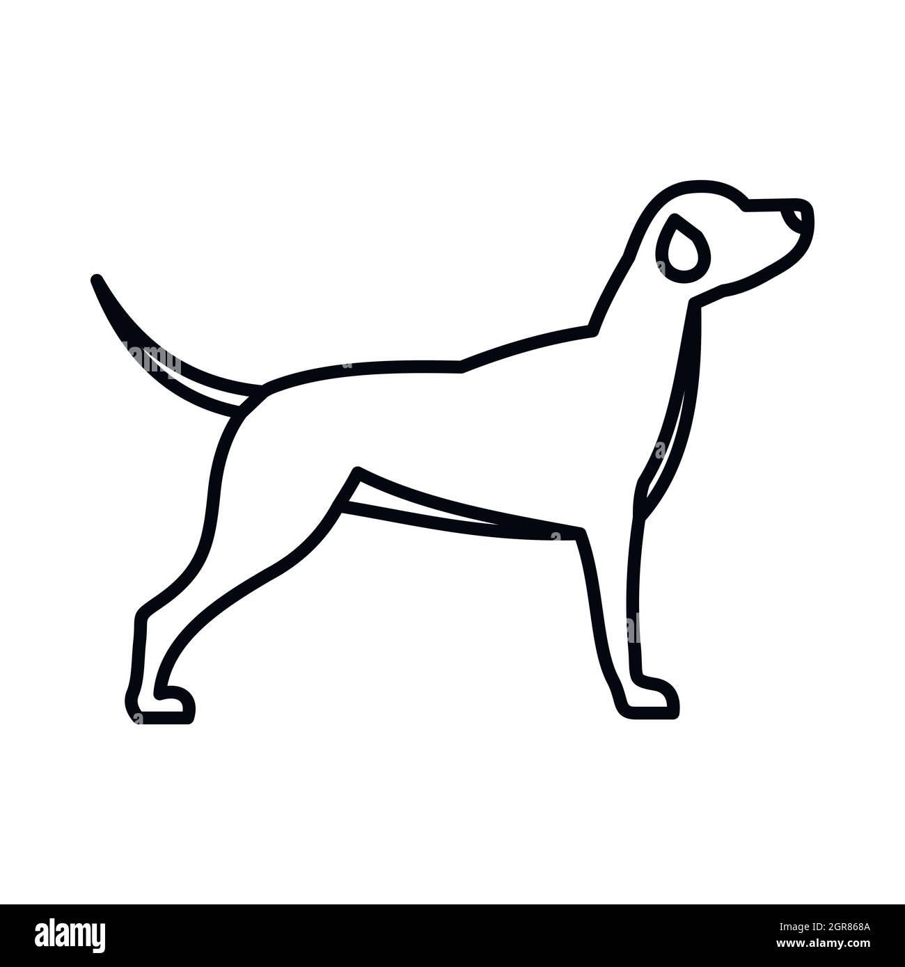 Hunting dog icon, outline style Stock Vector