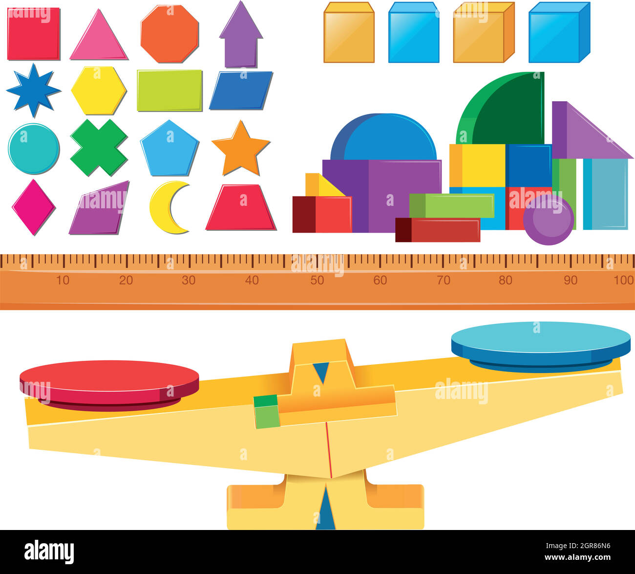 Set of measurement scale Stock Vector