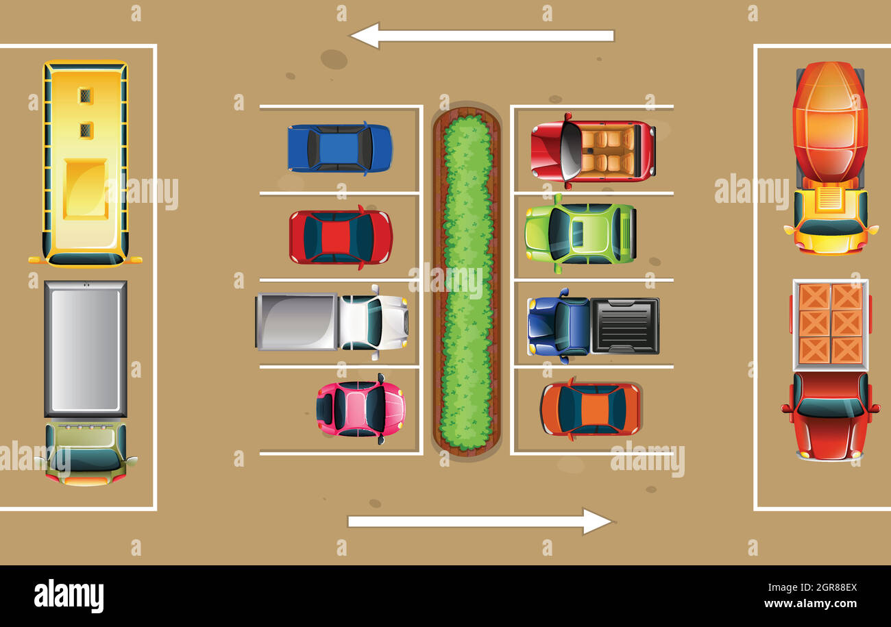 Top view of parking lot Stock Vector Image & Art - Alamy