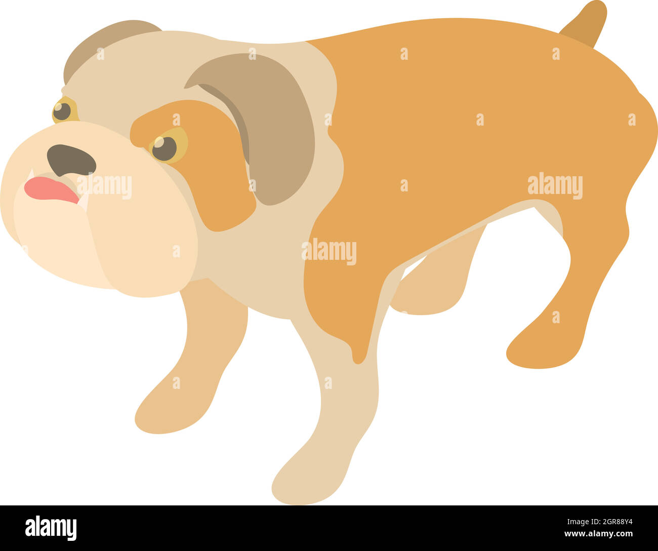 English bulldog icon, cartoon style Stock Vector