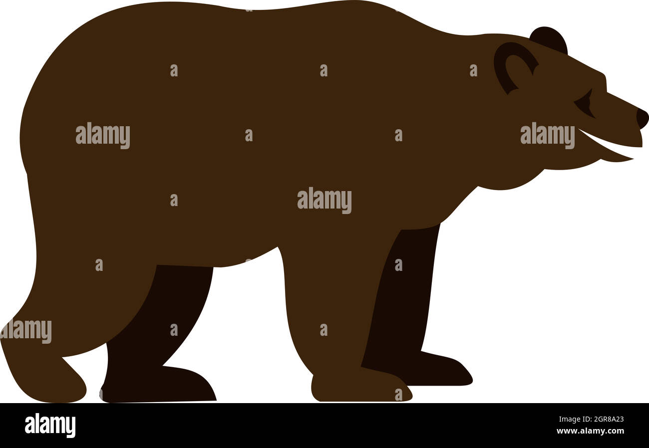Bear icon, flat style Stock Vector