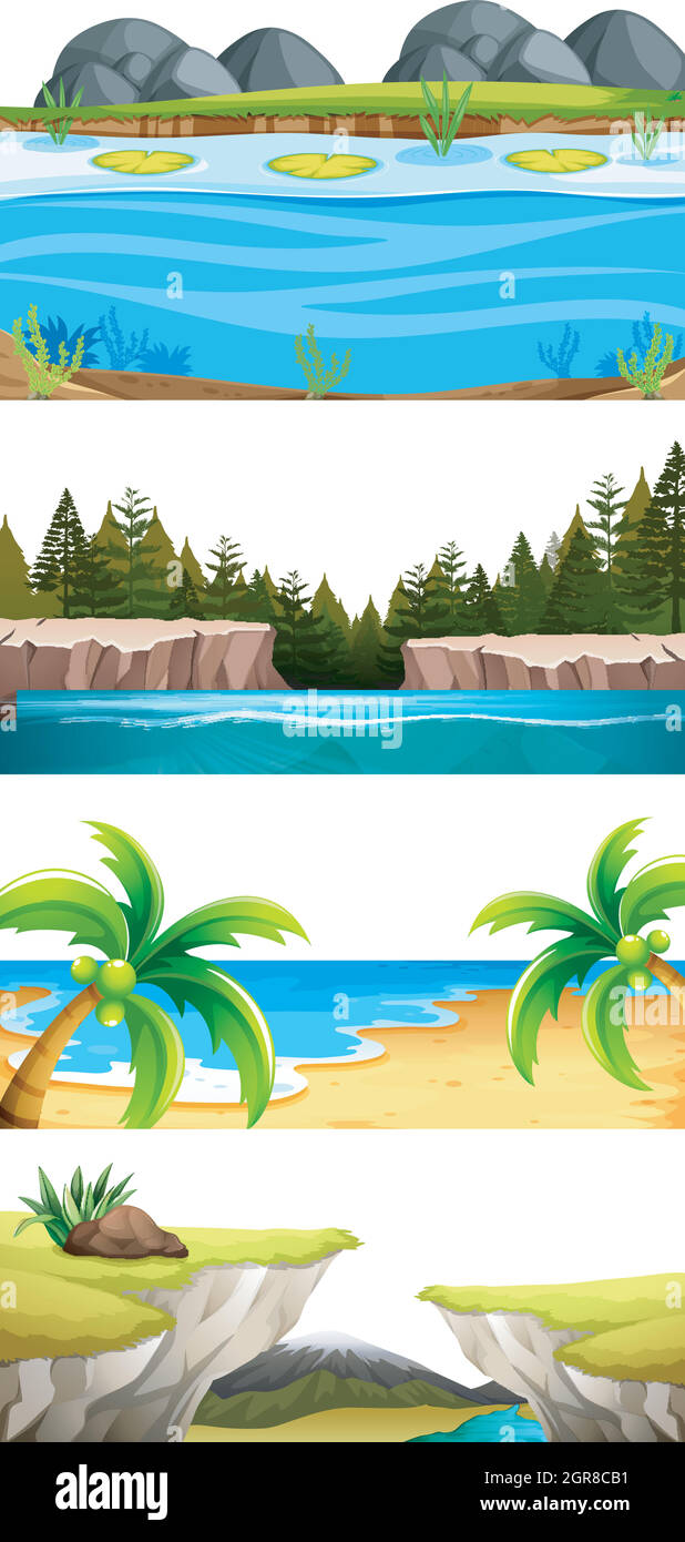 Set of nature landscape Stock Vector Image & Art - Alamy