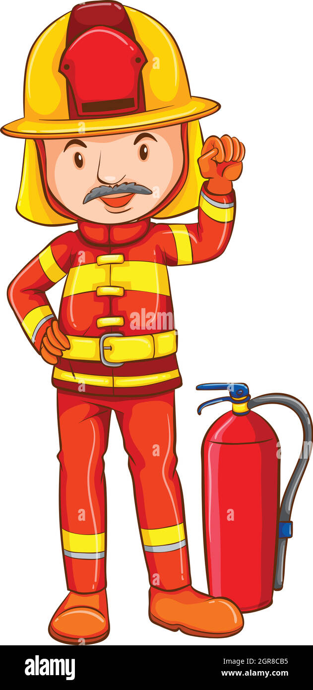 Fireman drawing Cut Out Stock Images & Pictures - Alamy