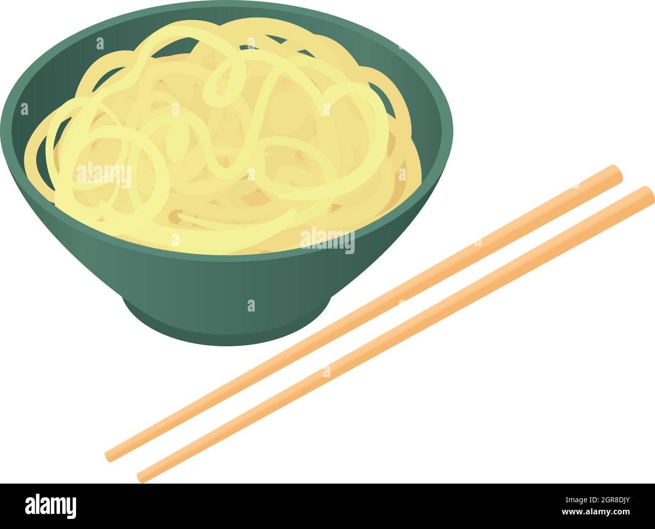 Noodles with chopsticks icon, cartoon style Stock Vector