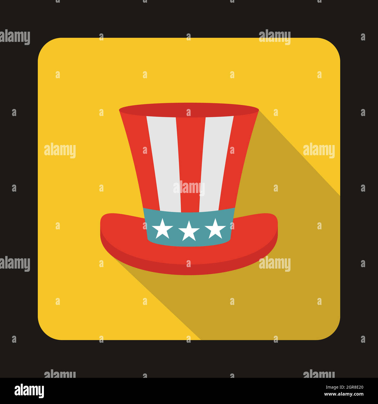 Uncle Sam hat icon, flat style Stock Vector