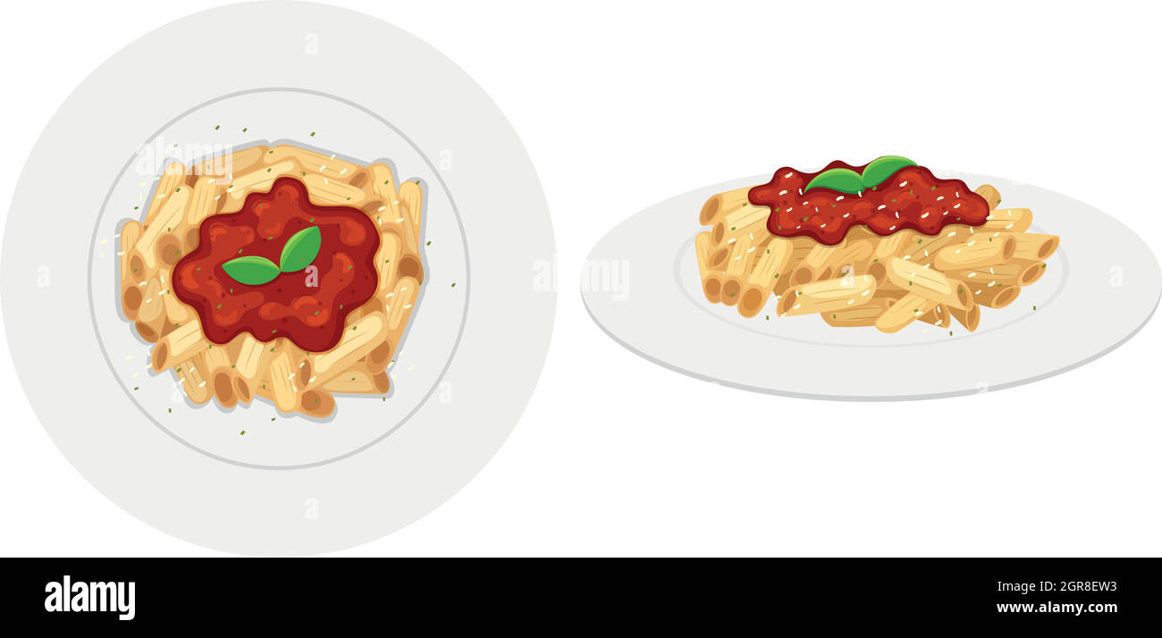 Penne pasta with tomato sauce Stock Vector Image & Art - Alamy