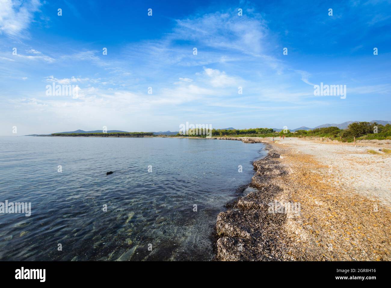 Beach and coastline of Agrustos in Sardinia Stock Photo