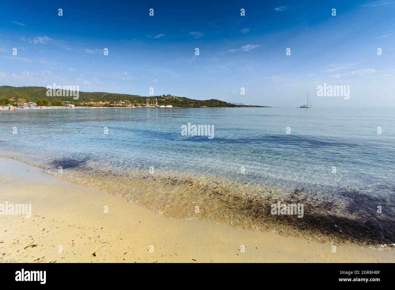 Beach and coastline of Porto Ottiolu in Sardinia Stock Photo