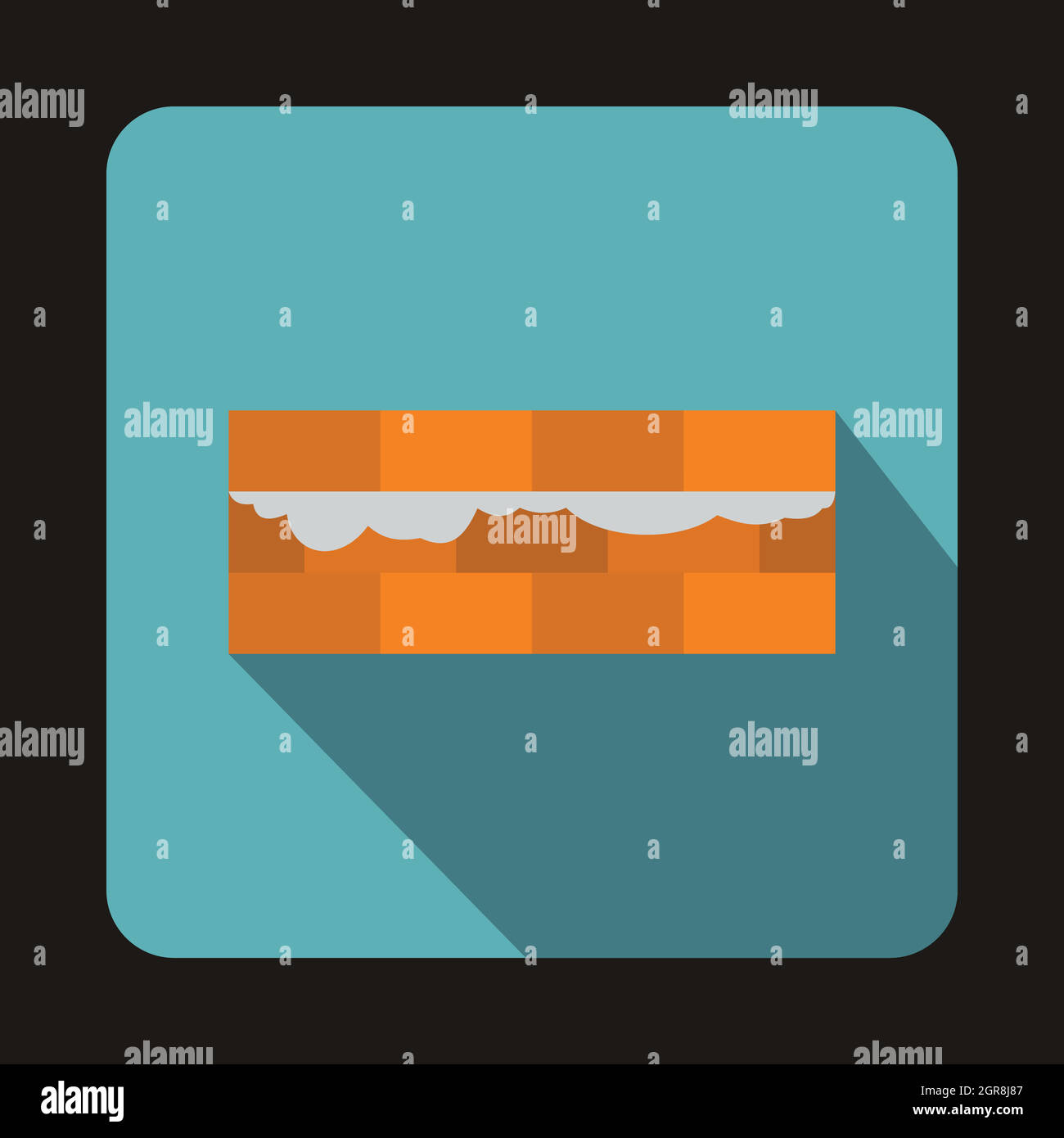 Construction bricklayer icon, flat style Stock Vector