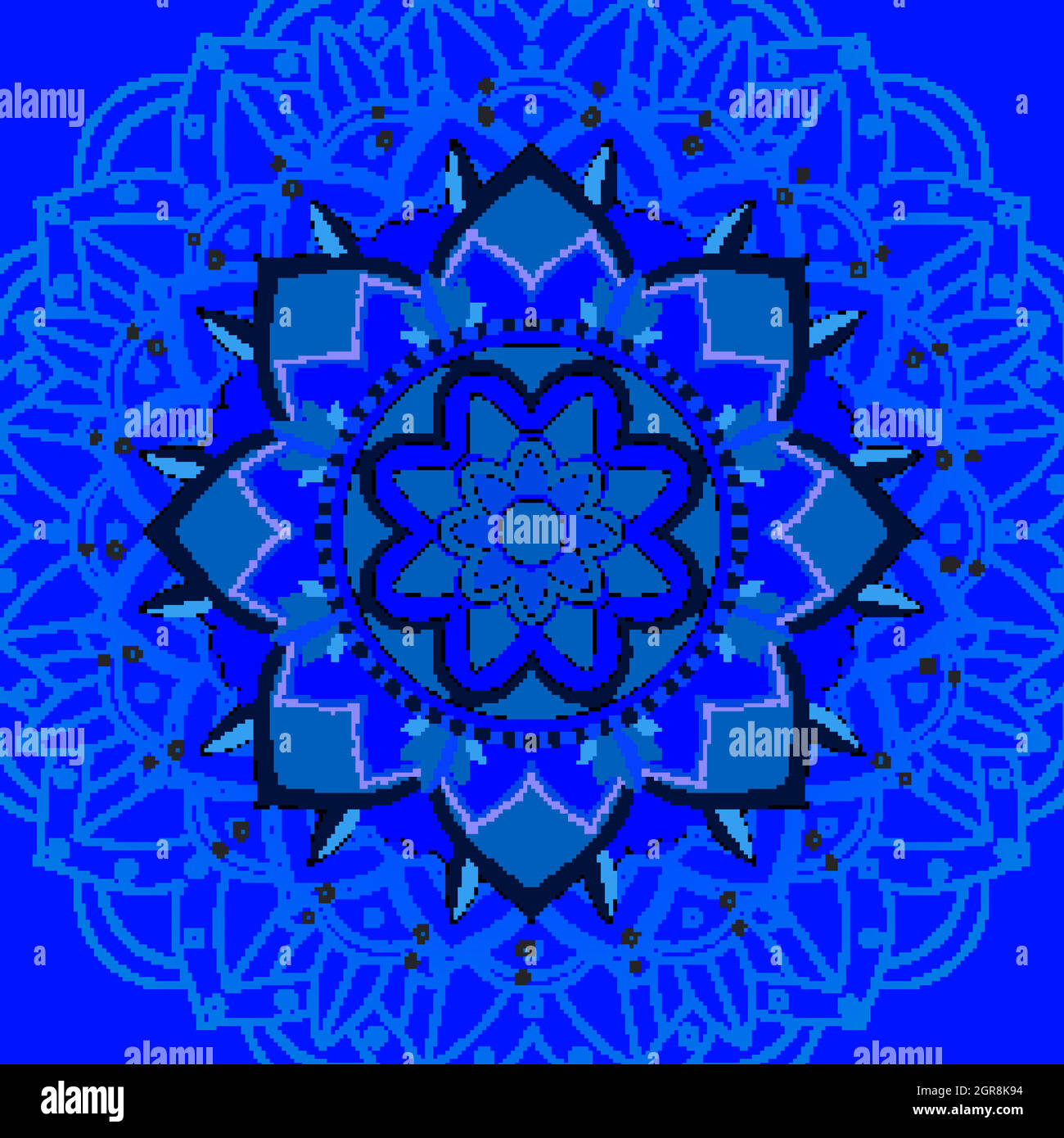 Blue islamic pattern oriental Stock Vector Images - Alamy