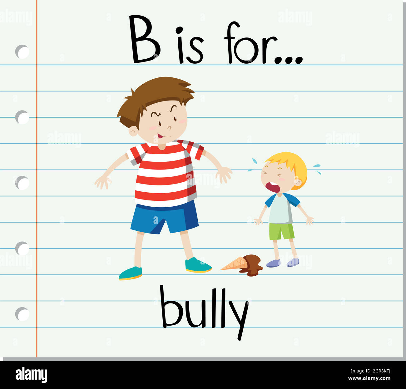Flashcard letter B is for bully Stock Vector