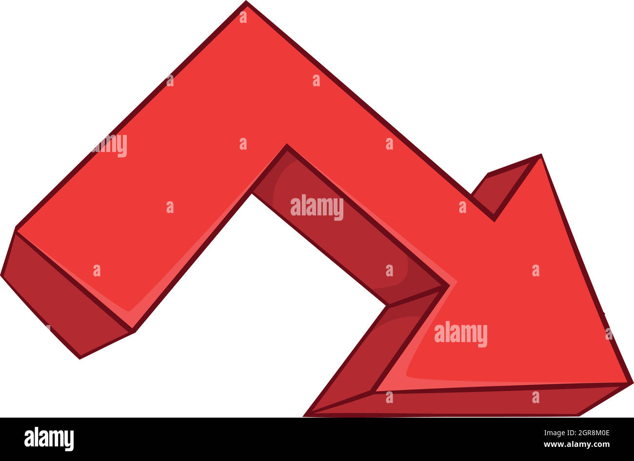 Red broken arrow icon, cartoon style Stock Vector Image & Art Alamy
