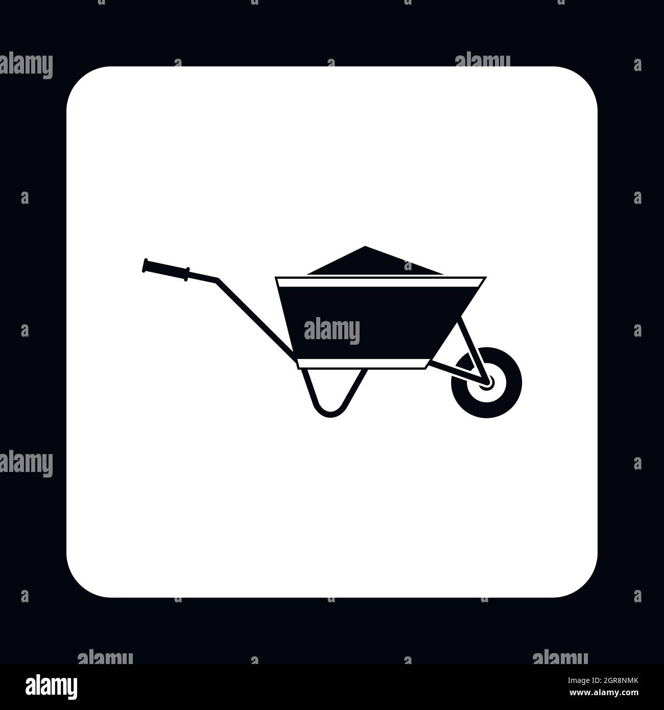 Wheelbarrow with sand icon, simple style Stock Vector Image & Art - Alamy