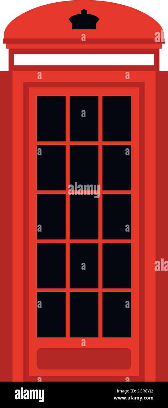 Phone booth icon, flat style Stock Vector