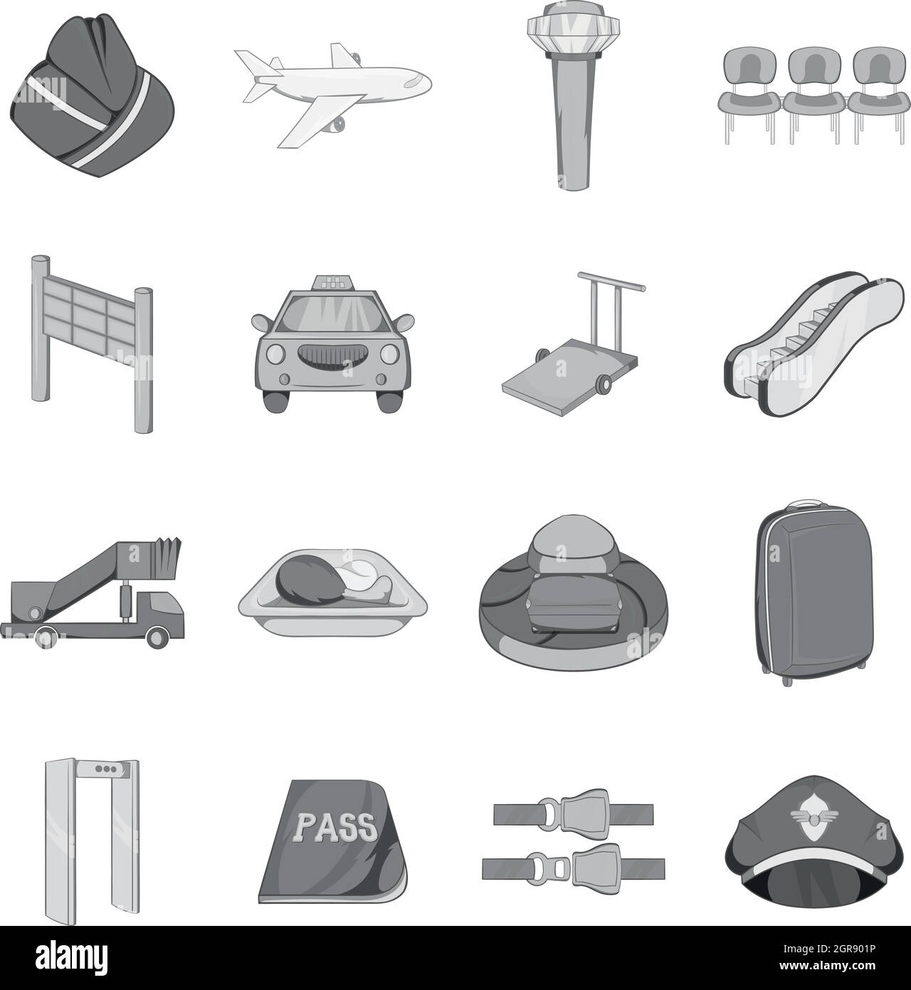 Airport icons set, black monochrome style Stock Vector Image & Art - Alamy