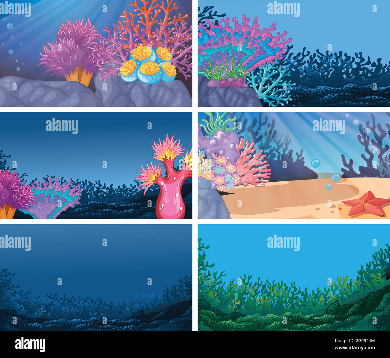 Set of underwater background Stock Vector Image & Art - Alamy