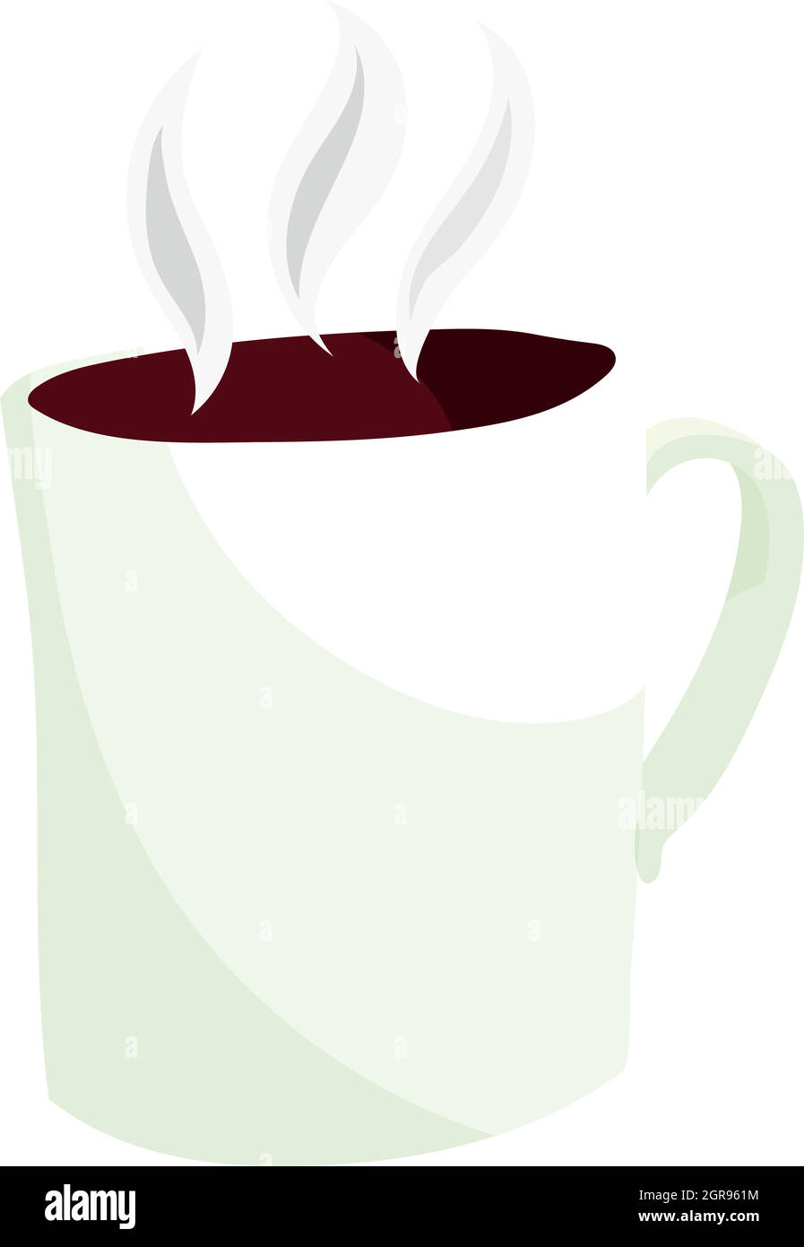 Hot coffee mug icon, cartoon style Stock Vector