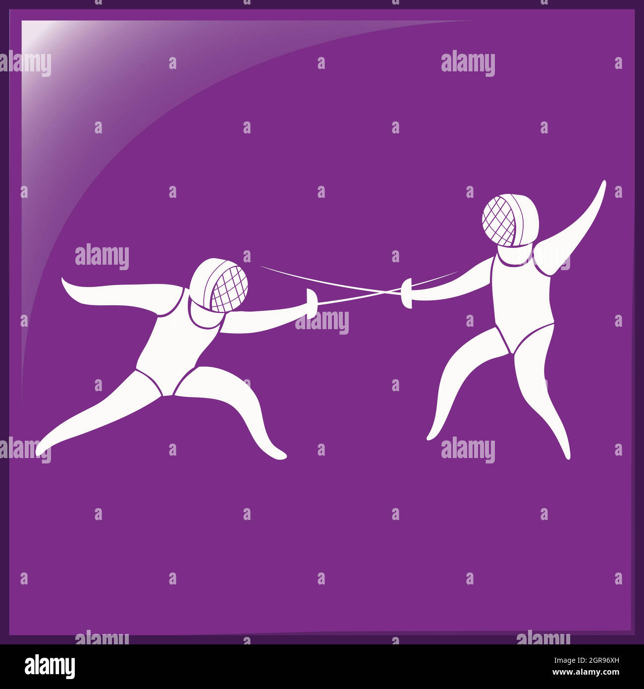 Fencing icon on purple background Stock Vector Image & Art Alamy
