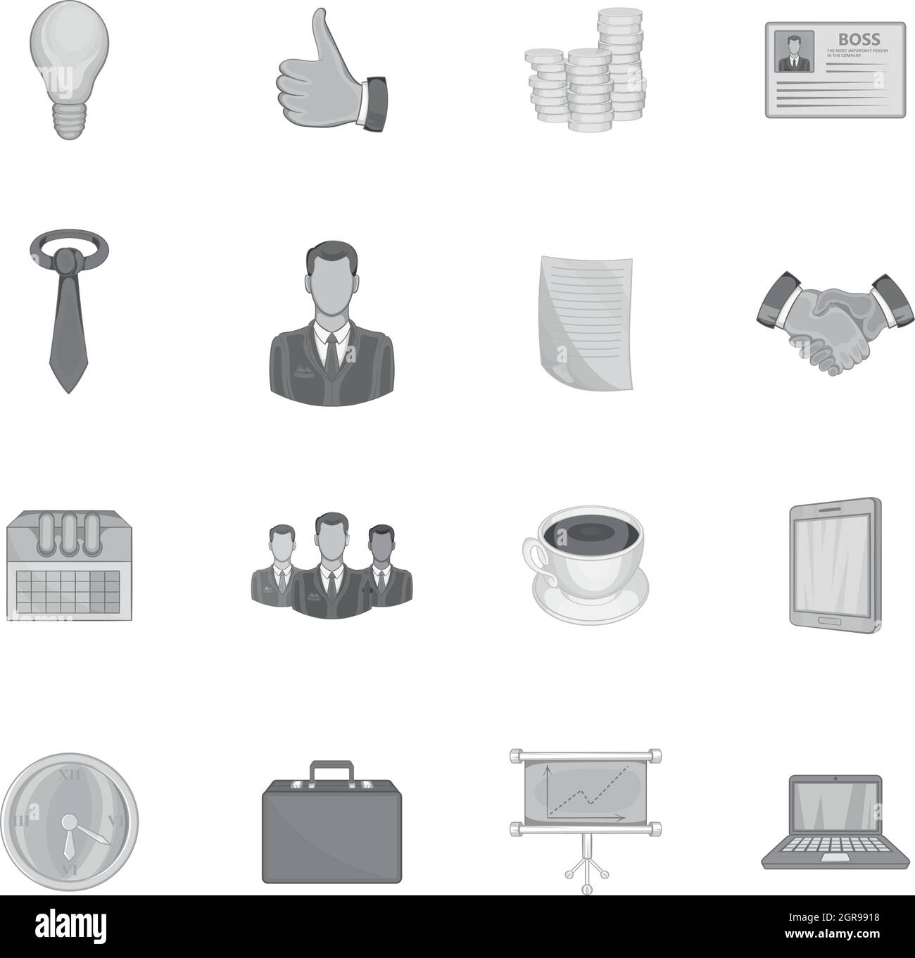 Business strategy icons set black monochrome style Stock Vector Image ...