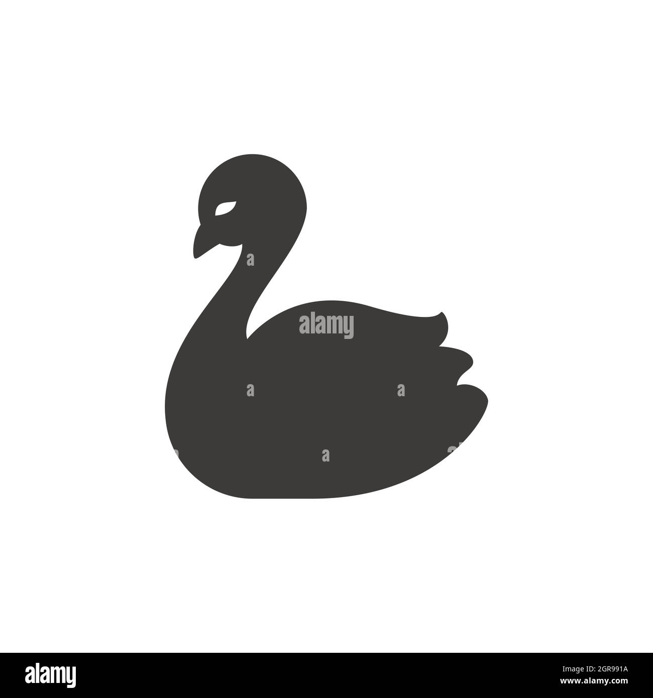 Swan silhouette vector icon Stock Vector