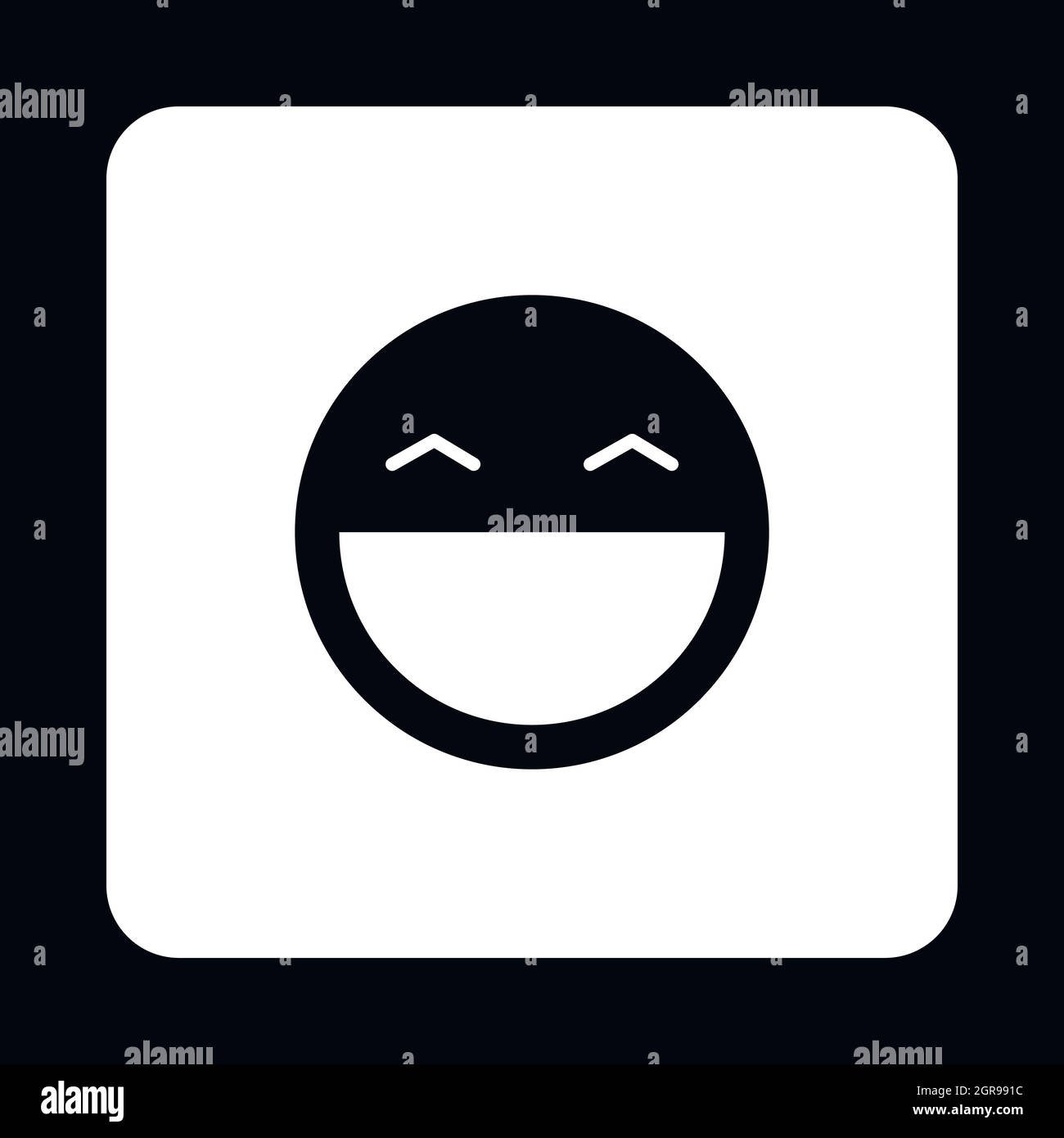 Happy smiley emoticon icon, simple style Stock Vector