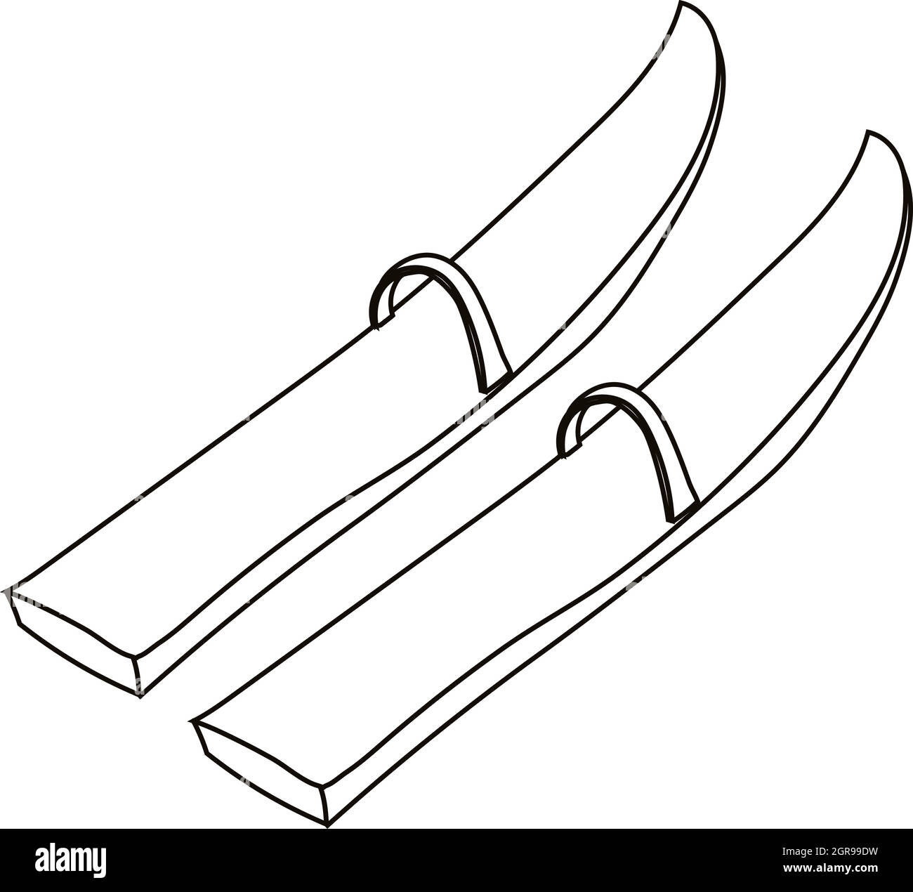 Ski icon, outline style Stock Vector