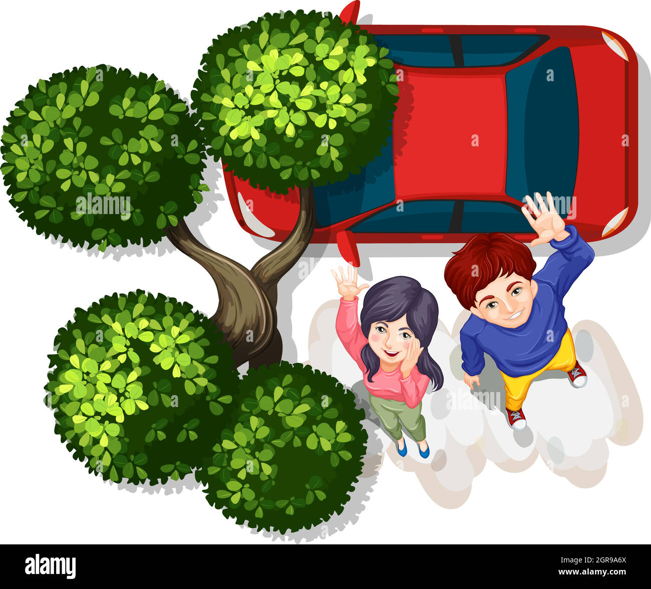 Couple and car Stock Vector