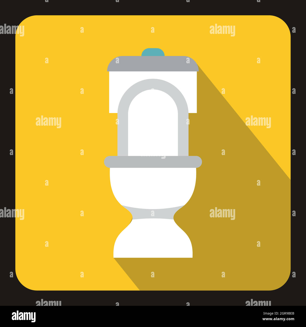 White toilet bowl icon, flat style Stock Vector