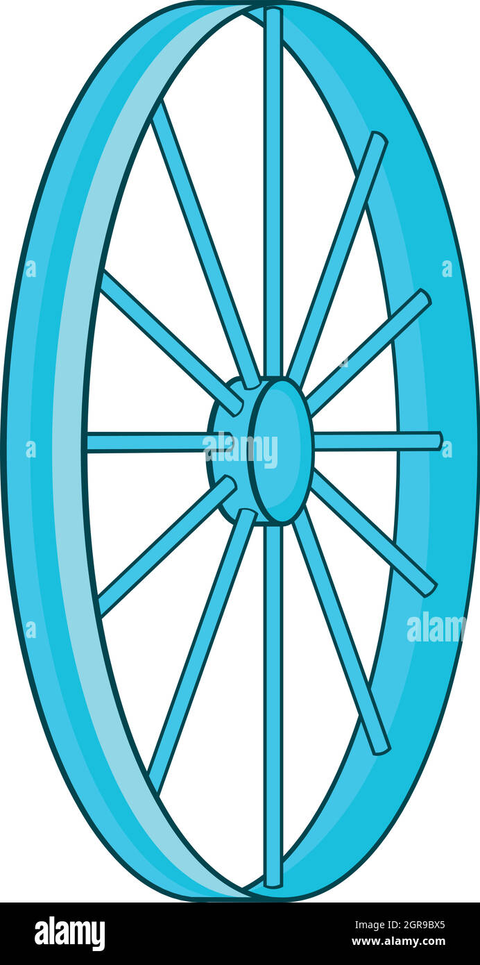 Bicycle wheel symbol icon, cartoon style Stock Vector