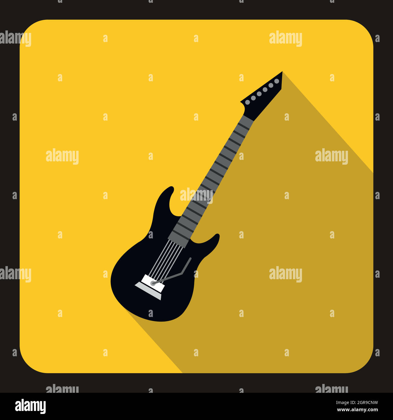 Black guitar shadow Stock Vector Images - Alamy
