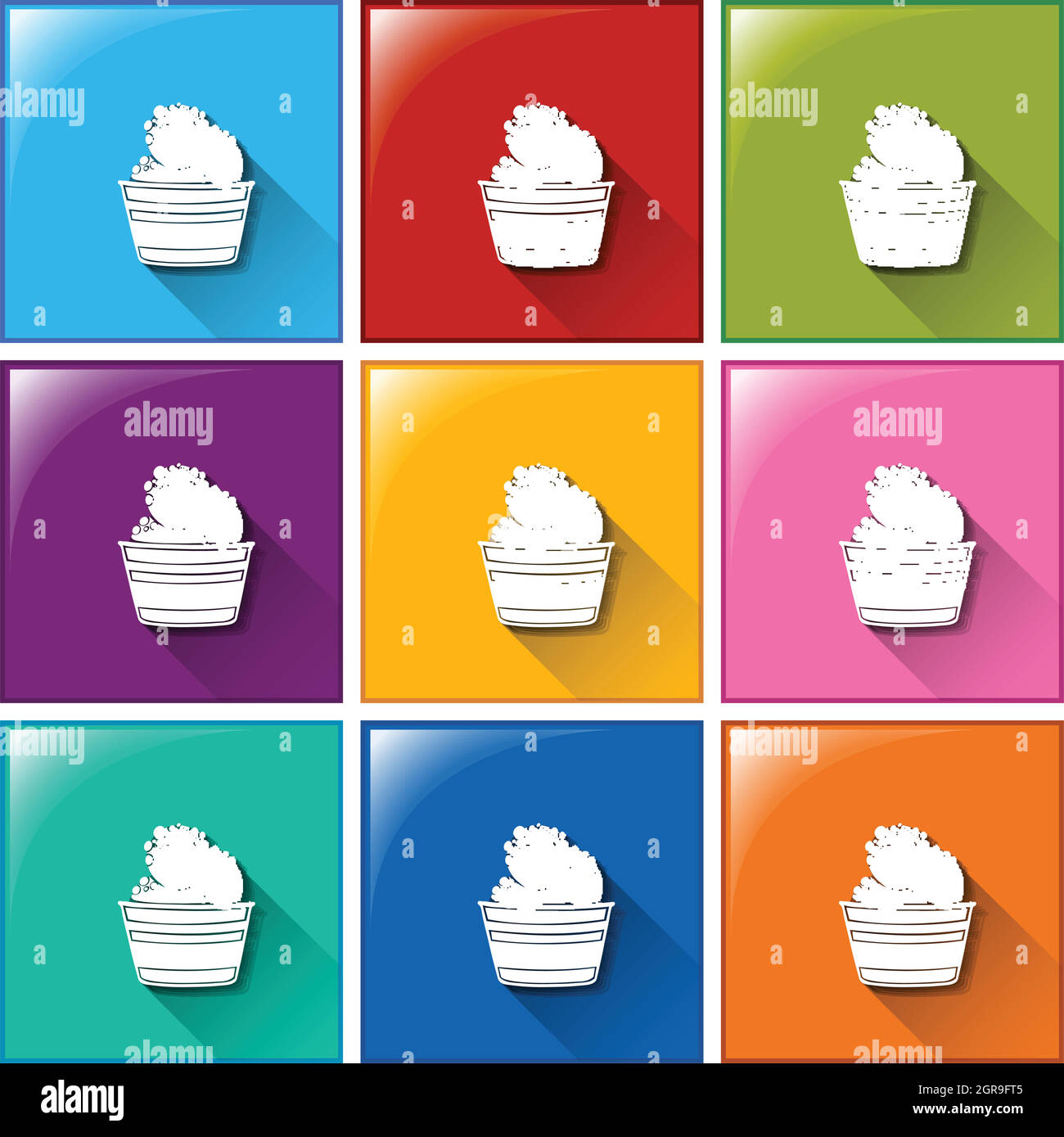 Icons with icecream Stock Vector
