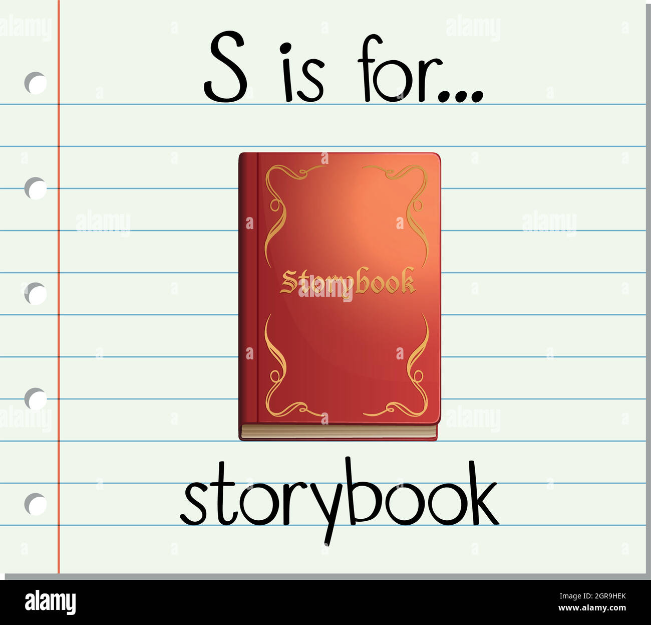 Flashcard letter S is for storybook Stock Vector