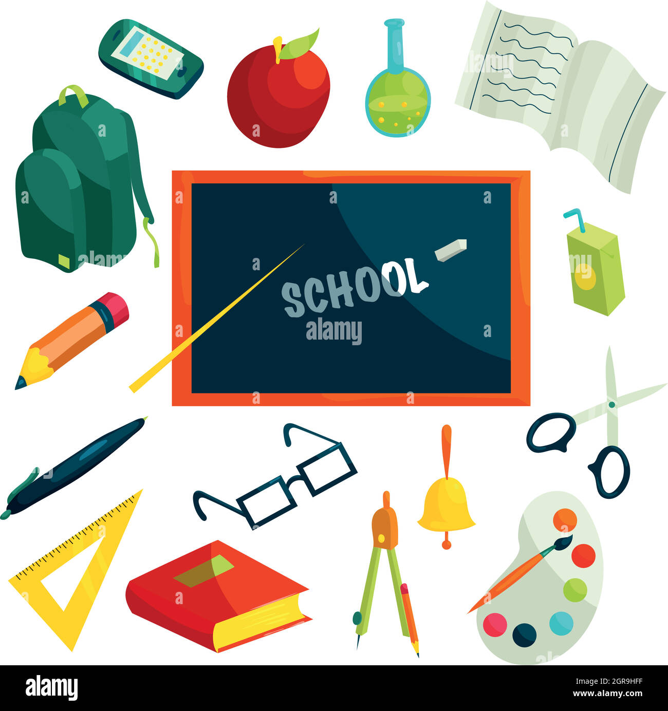 School icons set, cartoon style Stock Vector Image & Art - Alamy